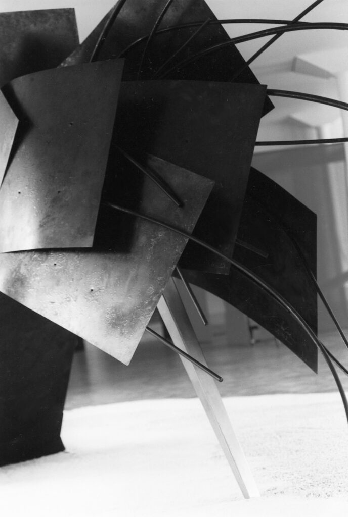 "La Vanité", sculpture acier de 3X7m acier. Musée de Romans -Espace Visitation. Drôme 2002.